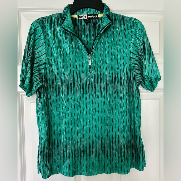 Jamie Sadock Green and Black Patterned Golf Shirt - Picture 2 of 8